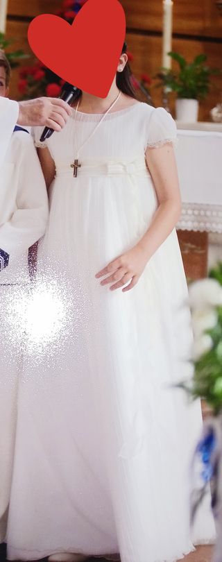 Vestido Comunión Rosa Clará Blanco