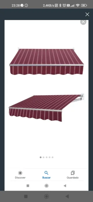 Toldo Rayas Rojo y Blanco