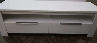 Mueble TV blanco moderno – 2 cajones - NUEVO