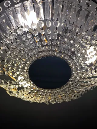 Lámpara Techo Antigua Cristal Cobre