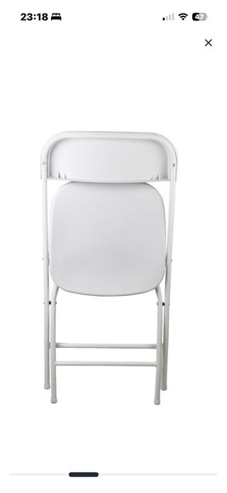 Silla plegable blanca estructura gris