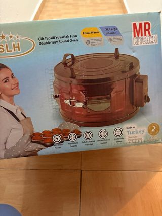 Horno Eléctrico Redondo Doble Bandeja