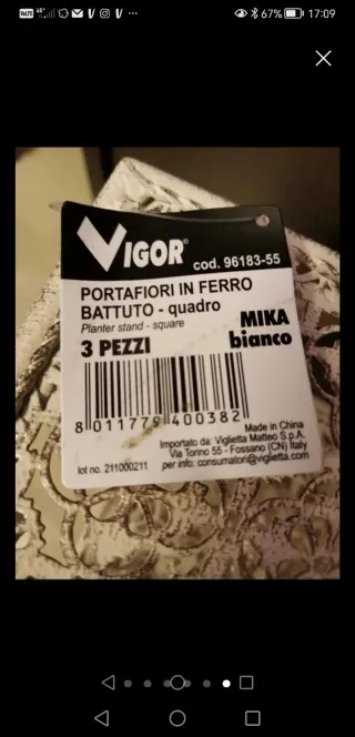 Set di 6 composizioni tavolini in ferro bianco