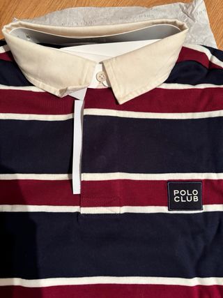 Polo Club Camisa Rayas Azul y Rojo