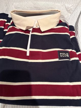 Polo Club Camisa Rayas Azul y Rojo