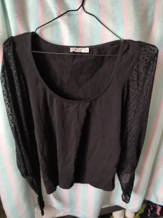 Blusa Stradivarius Negra Talla S
