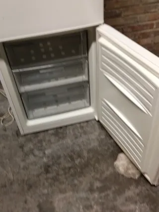 Frigorífico blanco con estantes