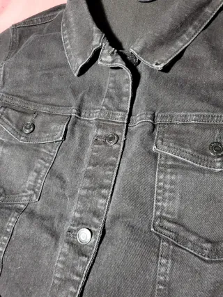 Chaqueta tejana negra mujer talla 48