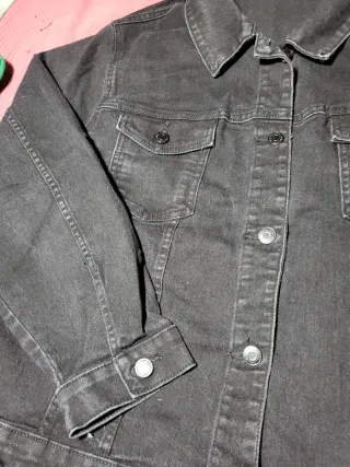 Chaqueta tejana negra mujer talla 48