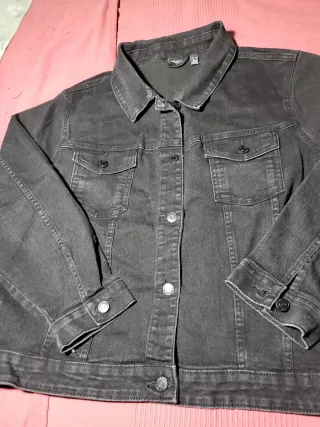 Chaqueta tejana negra mujer talla 48