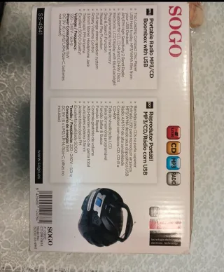 Reproductor Portátil SOGO MP3/CD/Radio USB