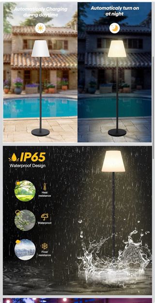 Set 2 Lámparas Pie Solares Exterior