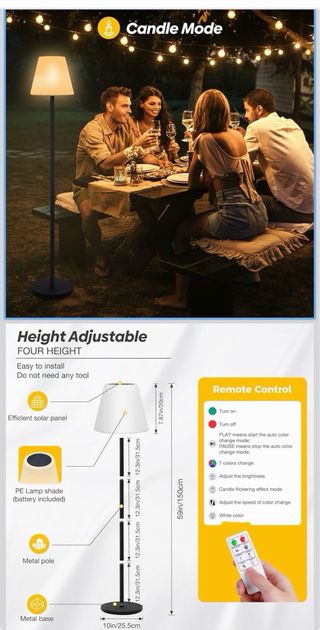 Set 2 Lámparas Pie Solares Exterior