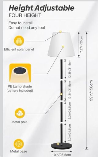 Set 2 Lámparas Pie Solares Exterior