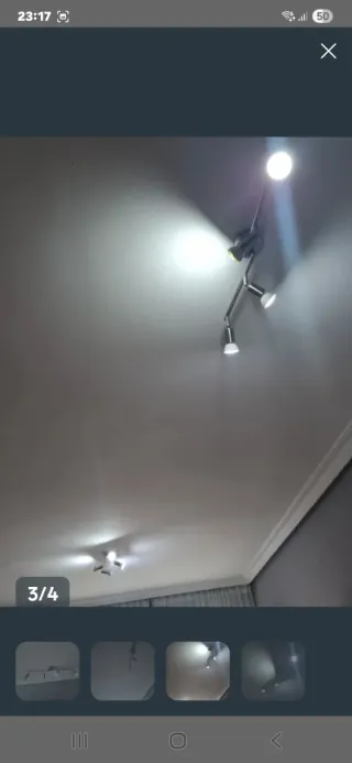 3 Lámparas de Techo Plateadas