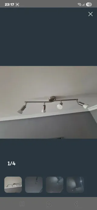 3 Lámparas de Techo Plateadas