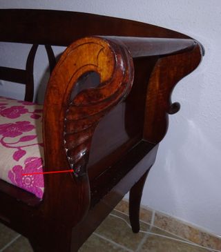 Banco/Sofá de Caoba Retapizado y restaurado