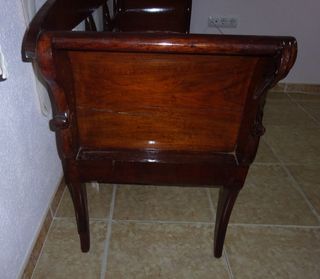 Banco/Sofá de Caoba Retapizado y restaurado