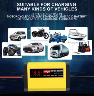 Cargador Batería Coche Moto o furgoneta 12V 2A