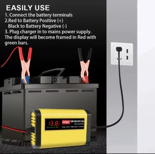 Cargador Batería Coche Moto o furgoneta 12V 2A