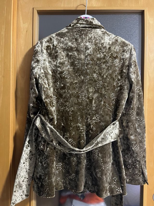 Blazer Zara Terciopelo Hilo Metalizado