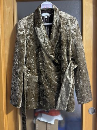 Blazer Zara Terciopelo Hilo Metalizado