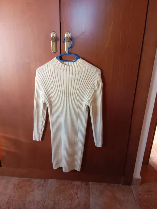 Vestido de malha bege