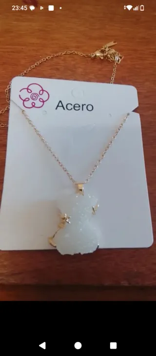 Collar Acero Blanco y Dorado