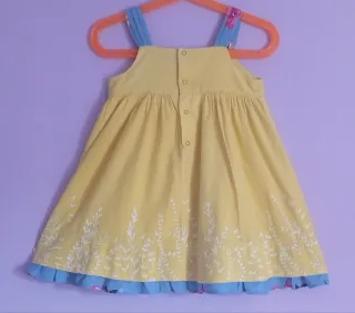 Vestido Catimini amarillo flores y mariposas