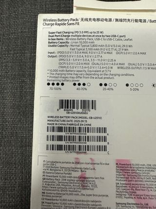 Powerbank Samsung EB-U2510 Batería Externa 0AXHAB