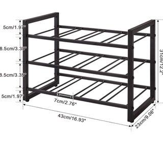 Estante de vino industrial negro