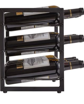 Estante de vino industrial negro
