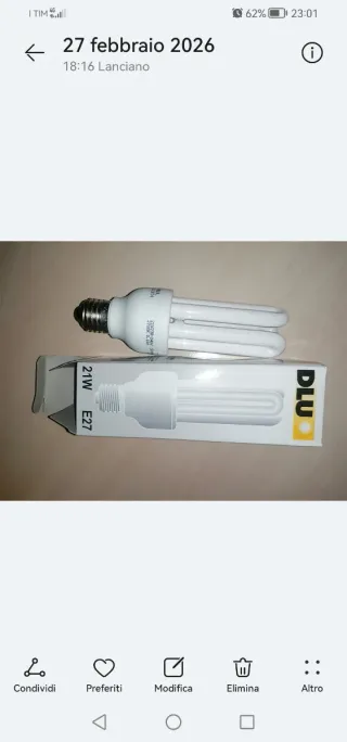 5 Lampadine Risparmio Energetico 21W E27