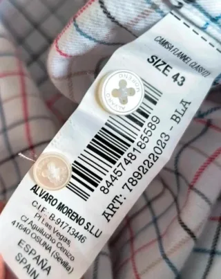 Camisa de franela Alvaro Moreno cuadros talla 43 /