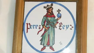 Lote 7 azulejos heráldicos Reyes Aragón y Catala