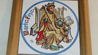 Lote 7 azulejos heráldicos Reyes Aragón y Catala