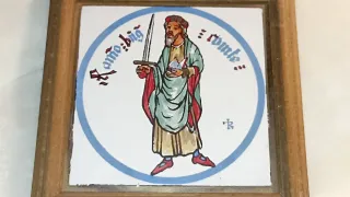 Lote 7 azulejos heráldicos Reyes Aragón y Catala