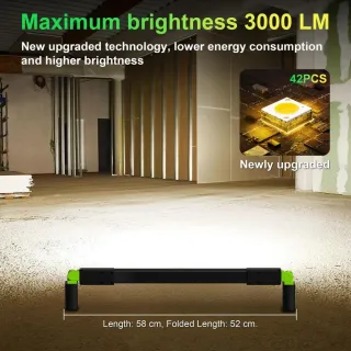 Lámpara LED Taller Recargable 3000 LM Imán