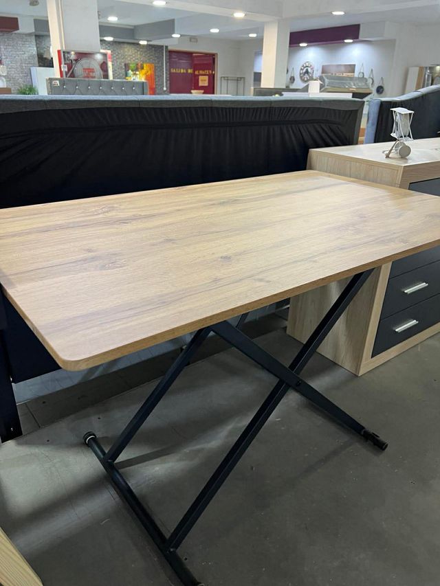 Mesa abatible madera patas metal