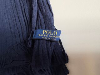 Sciarpa Polo Ralph Lauren blu con logo rosso