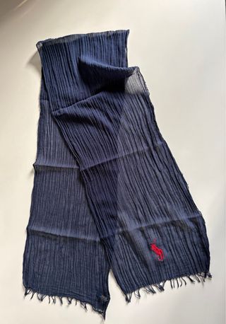 Sciarpa Polo Ralph Lauren blu con logo rosso