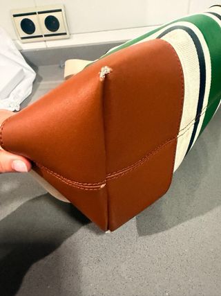Bolso Tote Ralph Lauren Rayas Marrón