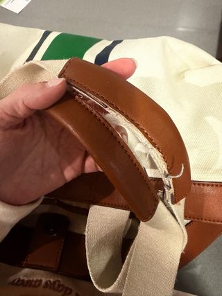 Bolso Tote Ralph Lauren Rayas Marrón