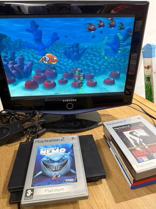 Consola PS2 Slim Negra + 6 Juegos