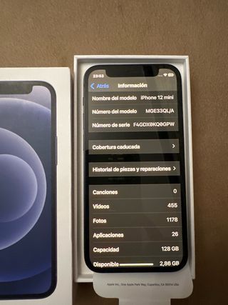 iPhone 12 mini Negro en Caja