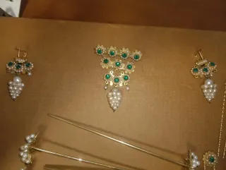 Aderezo Fallera niña Oro y Verde