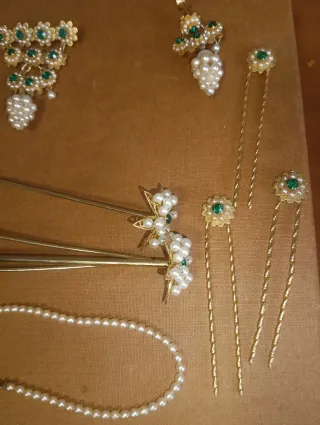 Aderezo Fallera niña Oro y Verde