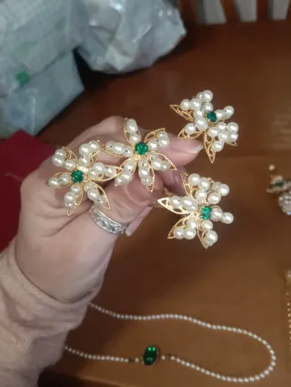 Aderezo Fallera niña Oro y Verde