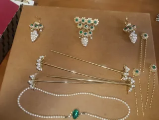 Aderezo Fallera niña Oro y Verde