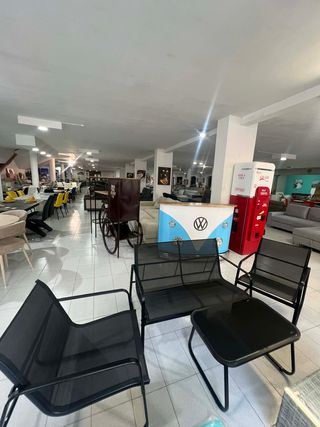 Set Exterior Negro 2 Sillones + Mesa